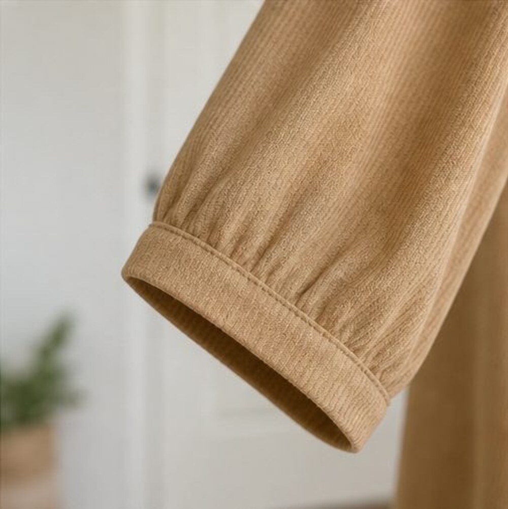 Camel Tie Neck Blouse - Picture 5 of 6